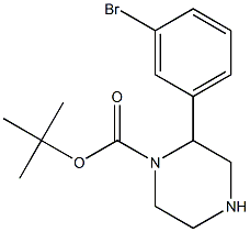 2-(3-BROMOPHENYL)PIPERAZINE-1-CARBOXYLIC ACID TERT-BUTYL ESTER 结构式