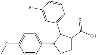 2-(3-FLUOROPHENYL)-1-(4-METHOXYPHENYL)PYRROLIDINE-3-CARBOXYLIC ACID 结构式