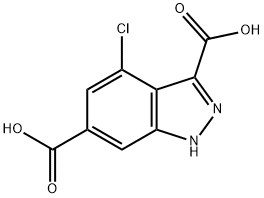 4-Chloro-3,6-(1H)indazole dicarboxylic acid 结构式