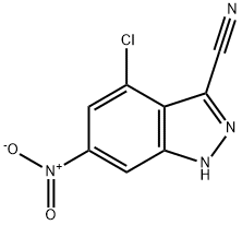 4-CHLORO-3-CYANO-6-NITRO-1H-INDAZOLE 结构式