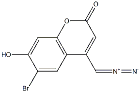 6-Bromo-4-diazomethyl-7-hydroxycoumarin 结构式