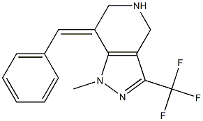 7-(E)-BENZYLIDENE-4,5,6,7-TETRAHYDRO-1-METHYL-3-(TRIFLUOROMETHYL)PYRAZOLO-[4,3-C]-PYRIDINE 结构式