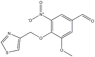 3-METHOXY-5-NITRO-4-(1,3-THIAZOL-4-YLMETHOXY)BENZALDEHYDE 结构式