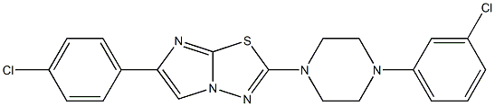 6-(4-CHLOROPHENYL)-2-[4-(3-CHLOROPHENYL)PIPERAZIN-1-YL]IMIDAZO[2,1-B][1,3,4]THIADIAZOLE 结构式
