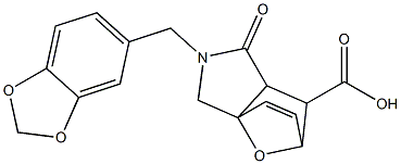 3-BENZO[1,3]DIOXOL-5-YLMETHYL-4-OXO-10-OXA-3-AZA-TRICYCLO[5.2.1.0(1,5)]DEC-8-ENE-6-CARBOXYLIC ACID 结构式