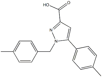 1-(4-METHYLBENZYL)-5-P-TOLYL-1H-PYRAZOLE-3-CARBOXYLIC ACID 结构式