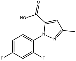 1-(2,4-DIFLUOROPHENYL)-3-METHYL-1H-PYRAZOLE-5-CARBOXYLIC ACID 结构式
