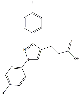 3-(1-(4-CHLOROPHENYL)-3-(4-FLUOROPHENYL)-1H-PYRAZOL-4-YL)PROPANOIC ACID 结构式