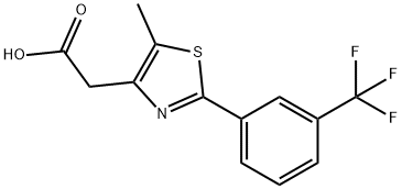 2-{5-METHYL-2-[3-(TRIFLUOROMETHYL)PHENYL]-1,3-THIAZOL-4-YL}ACETIC ACID 结构式