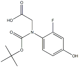 (S)-(BOC)-2-FLUORO-4-HYDROXYPHENYLGLYCINE 结构式