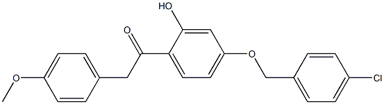 1-(4-(4-CHLOROBENZYLOXY)-2-HYDROXYPHENYL)-2-(4-METHOXYPHENYL)ETHANONE 结构式