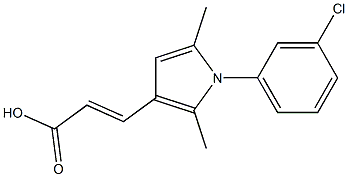 (2E)-3-[1-(3-CHLOROPHENYL)-2,5-DIMETHYL-1H-PYRROL-3-YL]ACRYLIC ACID 结构式