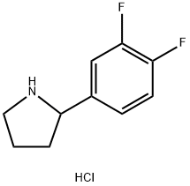 2-(3,4-二氟苯基)吡咯烷盐酸 结构式