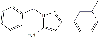 1-BENZYL-3-(3-METHYLPHENYL)-1H-PYRAZOL-5-AMINE 结构式