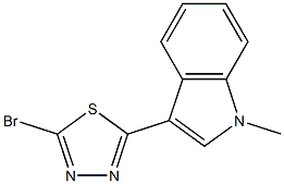 3-(5-Bromo-1,3,4-thiadiazol-2-yl)-1-methyl-1H-indole 结构式