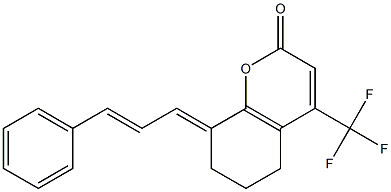 8-(E)-CINNAMYLIENE-5,6,7,8-TETRAHYDRO-4-(TRIFLUOROMETHYL)COUMARIN 结构式