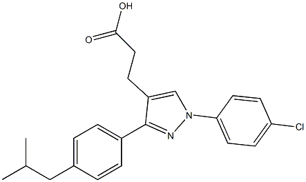 3-(1-(4-CHLOROPHENYL)-3-(4-ISOBUTYLPHENYL)-1H-PYRAZOL-4-YL)PROPANOIC ACID 结构式