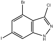 4-BROMO-6-IODO-3-CHLORO (1H)INDAZOLE 结构式