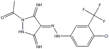 (4E)-1-ACETYL-3,5-DIIMINOPYRAZOLIDIN-4-ONE [4-CHLORO-3-(TRIFLUOROMETHYL)PHENYL]HYDRAZONE 结构式