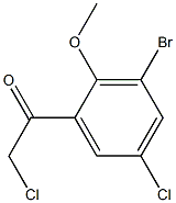 1-(3-BROMO-5-CHLORO-2-METHOXYPHENYL)-2-CHLOROETHANONE 结构式