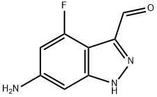 6-AMINO-4-FLUORO-3-(1H)INDAZOLE CARBOXALDEHYDE 结构式