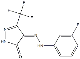 4,5-DIHYDRO-3-(TRIFLUOROMETHYL)PYRAZOLE-4,5-DIONE 4-(3-FLUOROPHENYL)HYDRAZONE 结构式