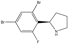 (2R)-2-(4,6-DIBROMO-2-FLUOROPHENYL)PYRROLIDINE 结构式