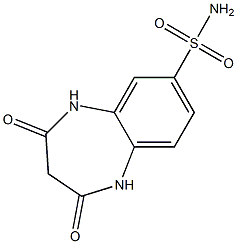 2,4-DIOXO-2,3,4,5-TETRAHYDRO-1H-1,5-BENZODIAZEPINE-7-SULFONAMIDE 结构式