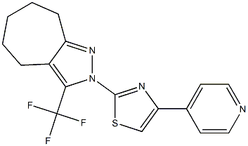 2-(4-PYRIDIN-4-YL-1,3-THIAZOL-2-YL)-3-(TRIFLUOROMETHYL)-2,4,5,6,7,8-HEXAHYDROCYCLOHEPTA[C]PYRAZOLE 结构式