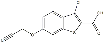 3-CHLORO-6-(CYANOMETHOXY)-1-BENZOTHIOPHENE-2-CARBOXYLIC ACID 结构式