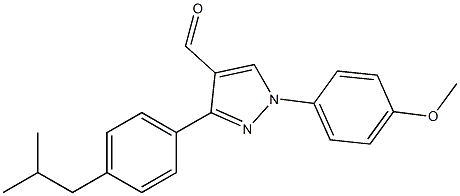 3-(4-ISOBUTYLPHENYL)-1-(4-METHOXYPHENYL)-1H-PYRAZOLE-4-CARBALDEHYDE 结构式