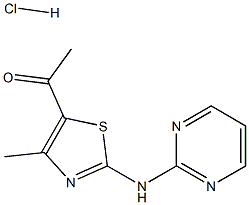 1-(5-METHYL-3-(PYRIMIDIN-2-YLAMINO)-2,4-THIAZOLYL)ETHAN-1-ONE, HYDROCHLORIDE 结构式