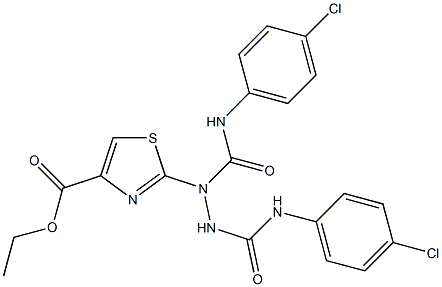 ETHYL 2-(1,2-BIS{[(4-CHLOROPHENYL)AMINO]CARBONYL}HYDRAZINO)-1,3-THIAZOLE-4-CARBOXYLATE 结构式