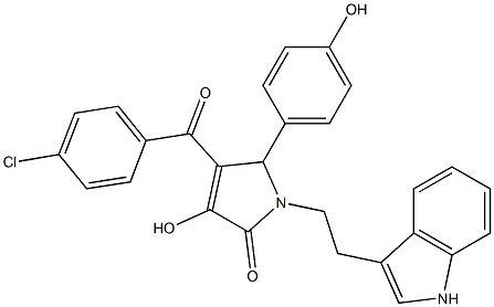 4-(4-CHLOROBENZOYL)-3-HYDROXY-5-(4-HYDROXYPHENYL)-1-[2-(1H-INDOL-3-YL)ETHYL]-1,5-DIHYDRO-2H-PYRROL-2-ONE 结构式