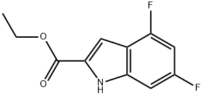 4,6-二氟吲哚-2-羧酸乙酯 结构式