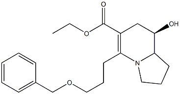 ETHYL (8R,9S)-5-(3-BENZYLOXYPROPYL)-8-HYDROXY-1,2,3,7,8,8A-HEXAHYDROINDOLIZINE-6-CARBOXYLATE 结构式