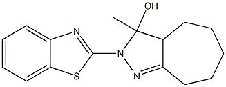2-(1,3-Benzothiazol-2-yl)-3-methyl-2,3,3a,4,5,6,7,8-octahydrocyclohepta[c]pyrazol-3-ol 结构式