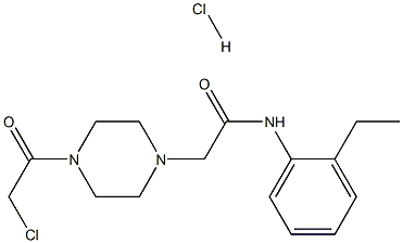 2-[4-(CHLOROACETYL)PIPERAZIN-1-YL]-N-(2-ETHYLPHENYL)ACETAMIDE HYDROCHLORIDE 结构式