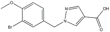 1-(3-BROMO-4-METHOXY-BENZYL)-1H-PYRAZOLE-4-CARBOXYLIC ACID 结构式