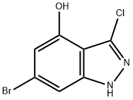 6-Bromo-4-hydroxy-3-chloro (1H)indazole 结构式