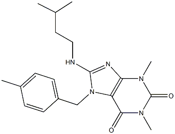 8-(ISOPENTYLAMINO)-1,3-DIMETHYL-7-(4-METHYLBENZYL)-3,7-DIHYDRO-1H-PURINE-2,6-DIONE 结构式