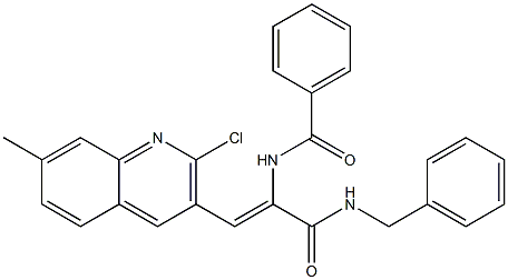 (Z)-N-(3-(BENZYLAMINO)-1-(2-CHLORO-7-METHYLQUINOLIN-3-YL)-3-OXOPROP-1-EN-2-YL)BENZAMIDE 结构式