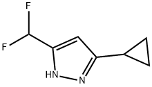 3-环丙基-5-(二氟甲基)-1H-吡唑 结构式