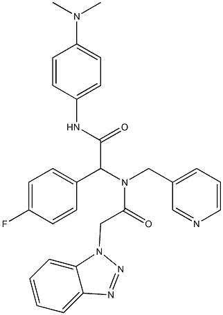 2-(2-(1H-Benzo[d][1,2,3]triazol-1-yl)-N-(pyridin-3-ylmethyl)acetamido)-N-(4-(dimethylamino)phenyl)-2-(4-fluorophenyl)acetamide 结构式