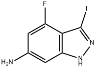 6-AMINO-4-FLUORO-3-IODO (1H)INDAZOLE 结构式