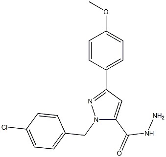 1-(4-CHLOROBENZYL)-3-(4-METHOXYPHENYL)-1H-PYRAZOLE-5-CARBOHYDRAZIDE 结构式