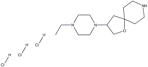 3-(4-ETHYL-PIPERAZIN-1-YL)-1-OXA-8-AZA-SPIRO[4.5]DECANE TRIHYDROCHLORIDE 结构式