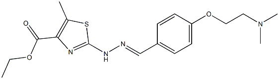 4-(2-DIMETHYLAMINO-ETHOXY)-BENZALDEHYDE (4-ETHOXYCARBONYL-5-METHYL-THIAZOL-2-YL)-HYDRAZONE 结构式