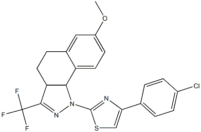 1-[4-(4-CHLOROPHENYL)-1,3-THIAZOL-2-YL]-7-METHOXY-3-(TRIFLUOROMETHYL)-3A,4,5,9B-TETRAHYDRO-1H-BENZO[G]INDAZOLE 结构式