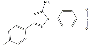 3-(4-FLUOROPHENYL)-1-(4-(METHYLSULFONYL)PHENYL)-1H-PYRAZOL-5-AMINE 结构式